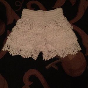 White flowery shorts